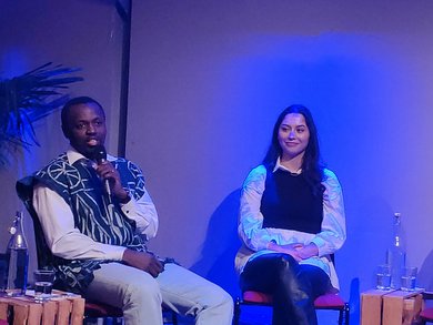 Joel Armel Njinga Njinga und Laura Akkaya, Mitglieder des Integrationsbeirats