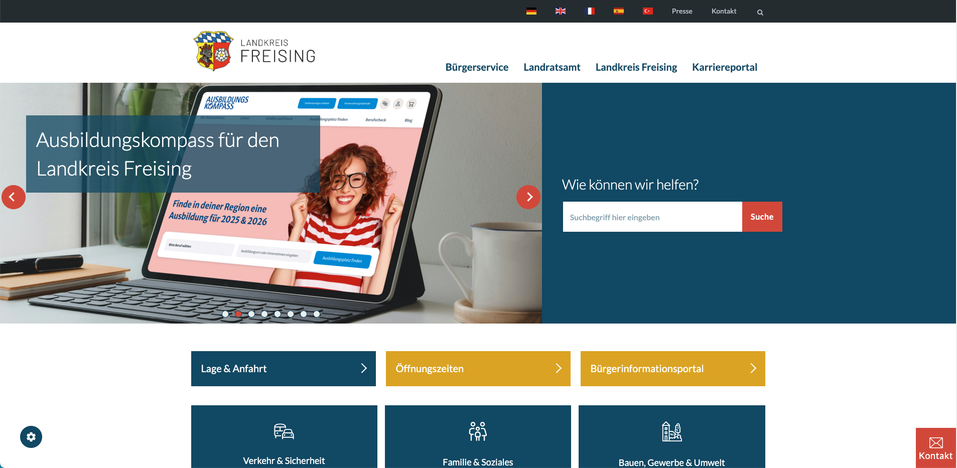 Internetauftritt Landratsamt Freising